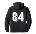 Number 84 Backside 80S 90S Team Hoodie - Casual Everyday Wear for Adults