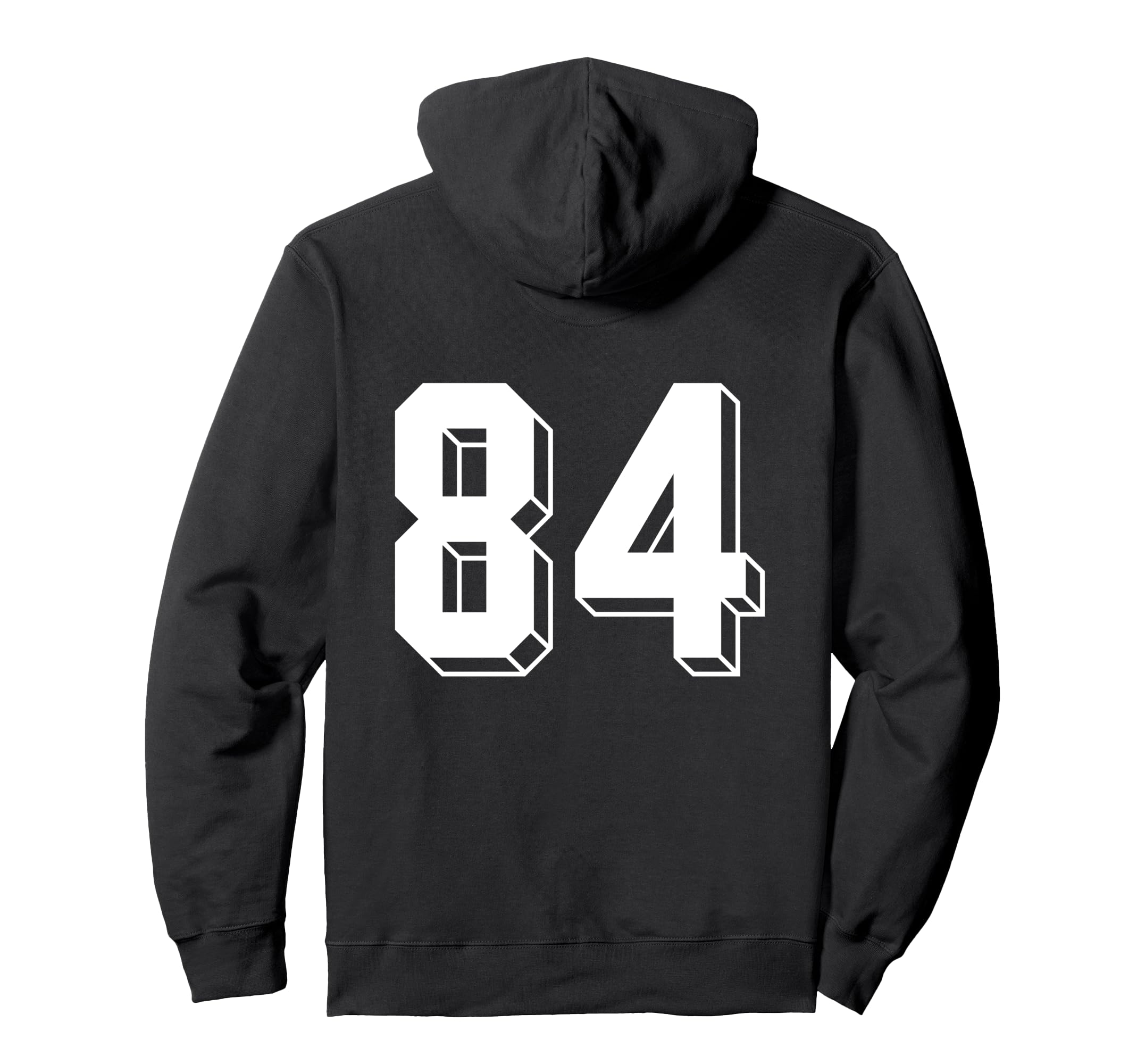 Number 84 Backside 80S 90S Team Hoodie - Casual Everyday Wear for Adults