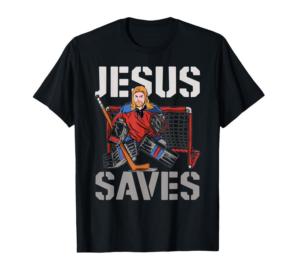 Ice Hockey Goalie Goalkeeper Jesus T-Shirt - Fun Novelty Design for Adults