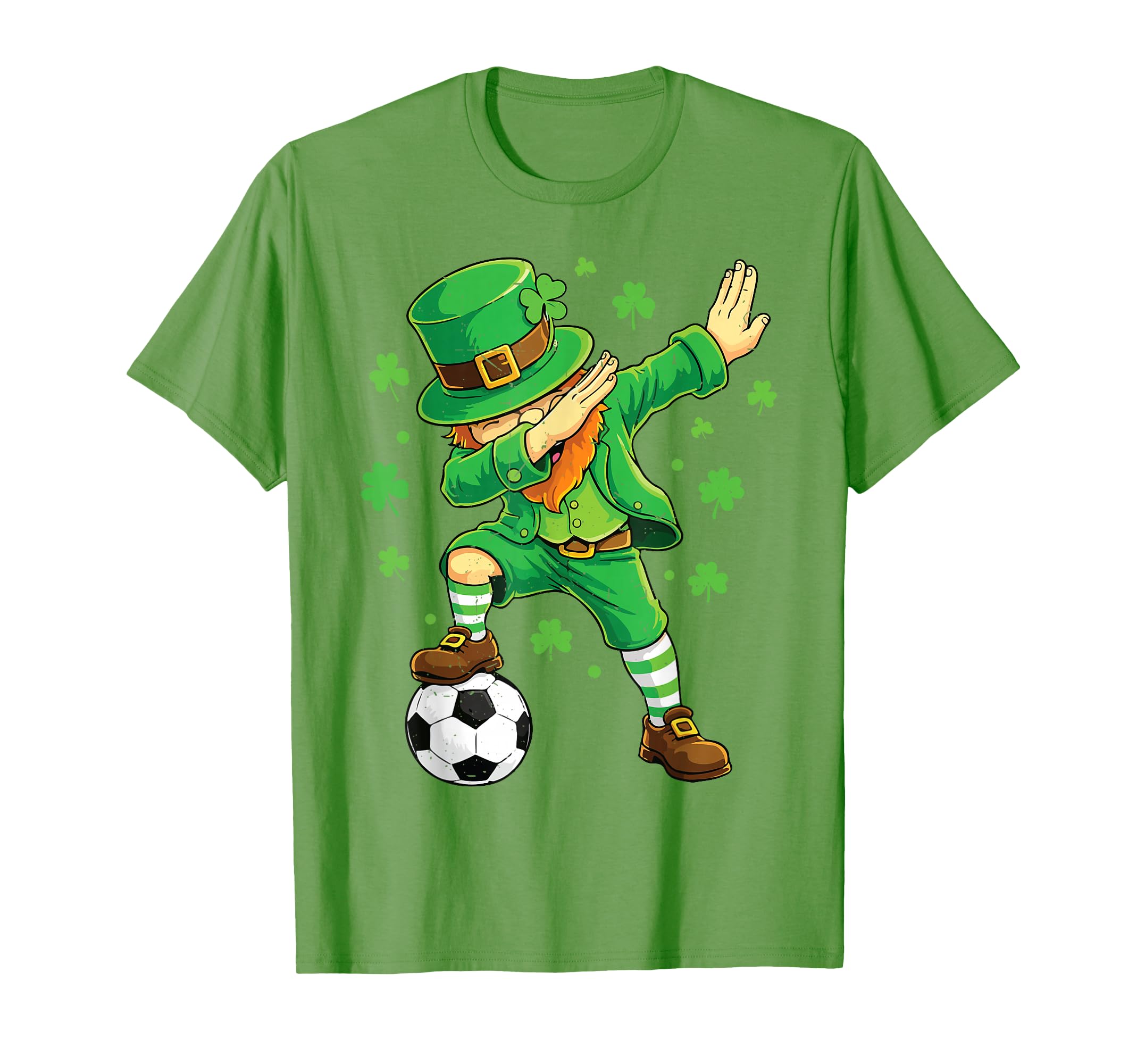 Dabbing Leprechaun Funny Soccer St T-Shirt - Aesthetic Graphic Unisex