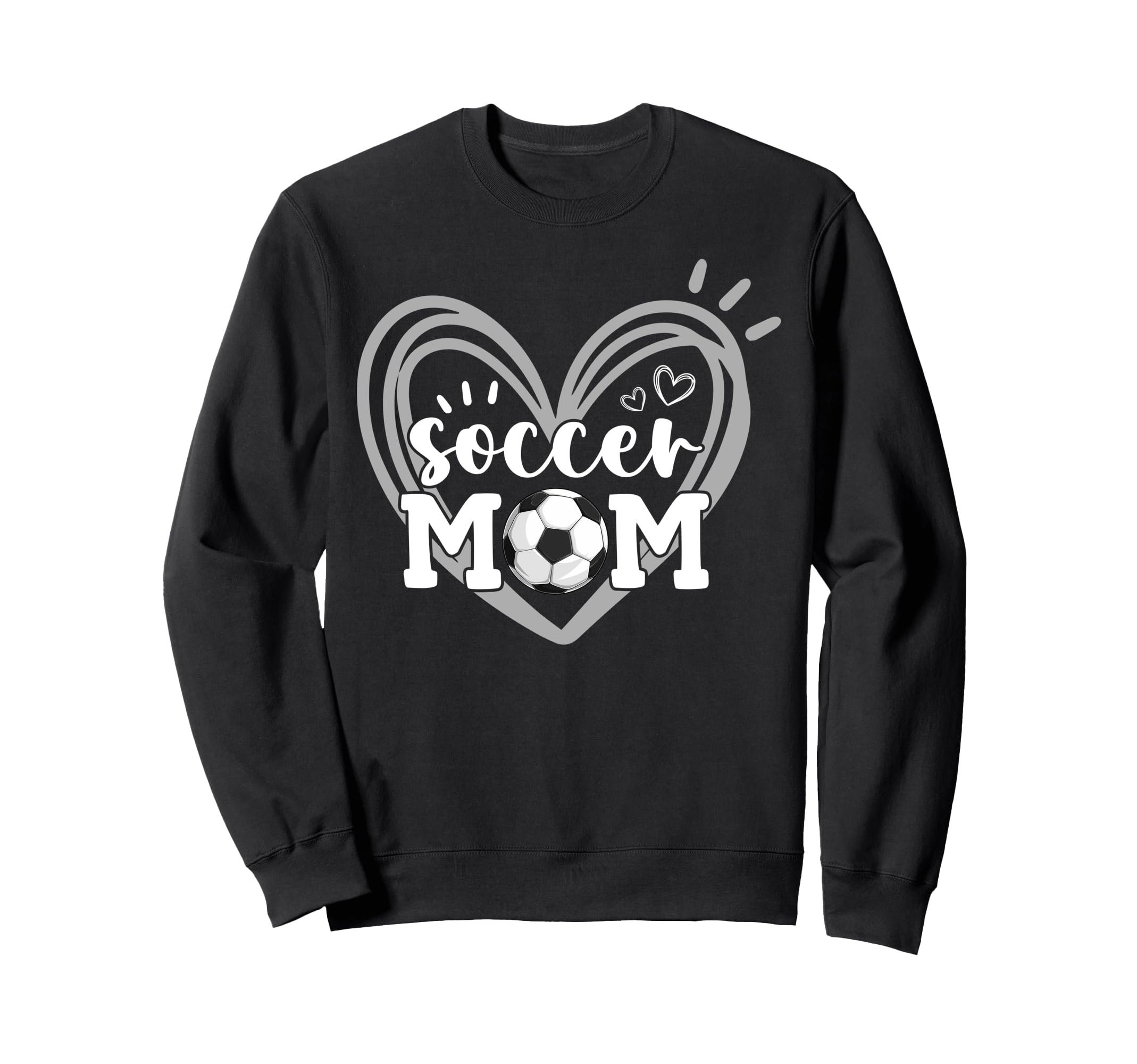 Funny Soccer Mom Heart Soccer Mama Sweatshirt - Novelty Apparel Unisex