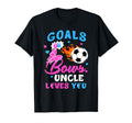 Gender Reveal Goals Or Bows Uncle Loves T-Shirt - Minimalist Print Unisex