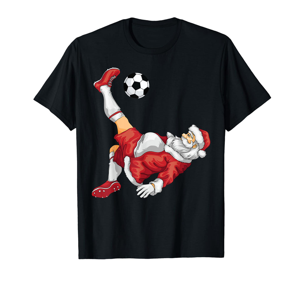 Santa Soccer Bicycle Kick Goalies T-Shirt - Streetwear Style for Adults