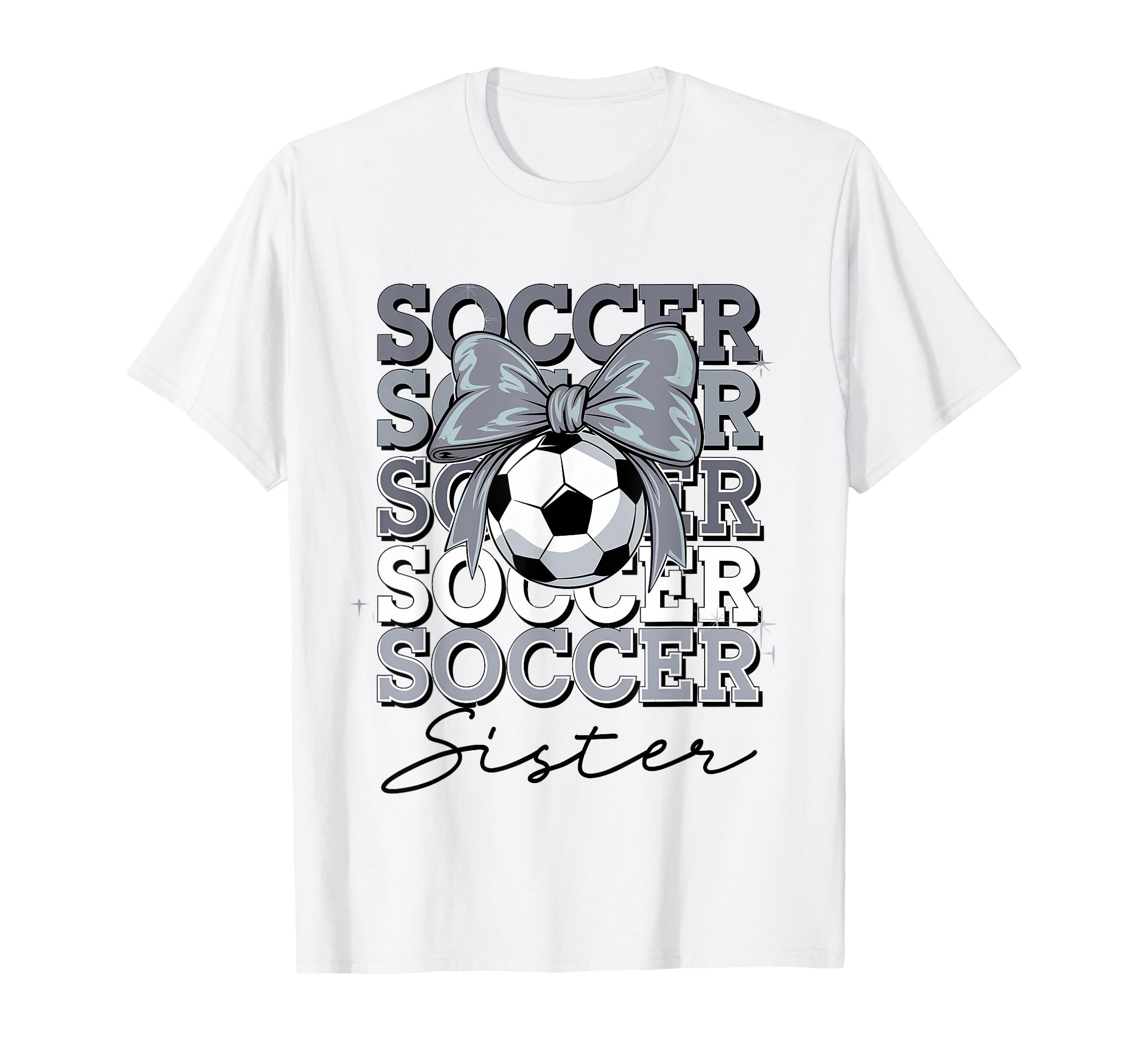 Groovy Soccer Sister Coquette Bow T-Shirt - Fun Novelty Design Men Women