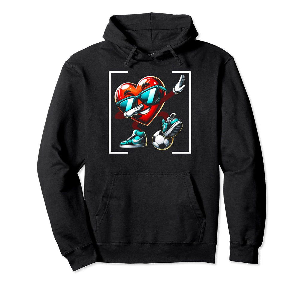 Heart Dabbing Football Soccer Cartoon Hoodie - Aesthetic Graphic Men Women