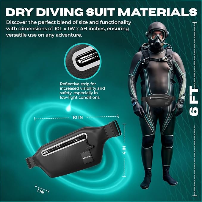 DRENCH Waterproof Waist Pouch with Floating Waterproof Phone Case | Submersible Dry Bag Fanny Pack | Phone Holder for Swimming, Boating, SUP, Snorkeling | IPX8 Floating Phone Pouch Included