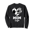 Mom Life Heart Funny Soccer Hockey Sweatshirt - Graphic Print for Adults
