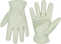 HLDD HANDLANDY Leather Work Gloves for Men & Women, Adjustable Wrist Cowhide Gardening Glove with Reinforced Palm for Driver