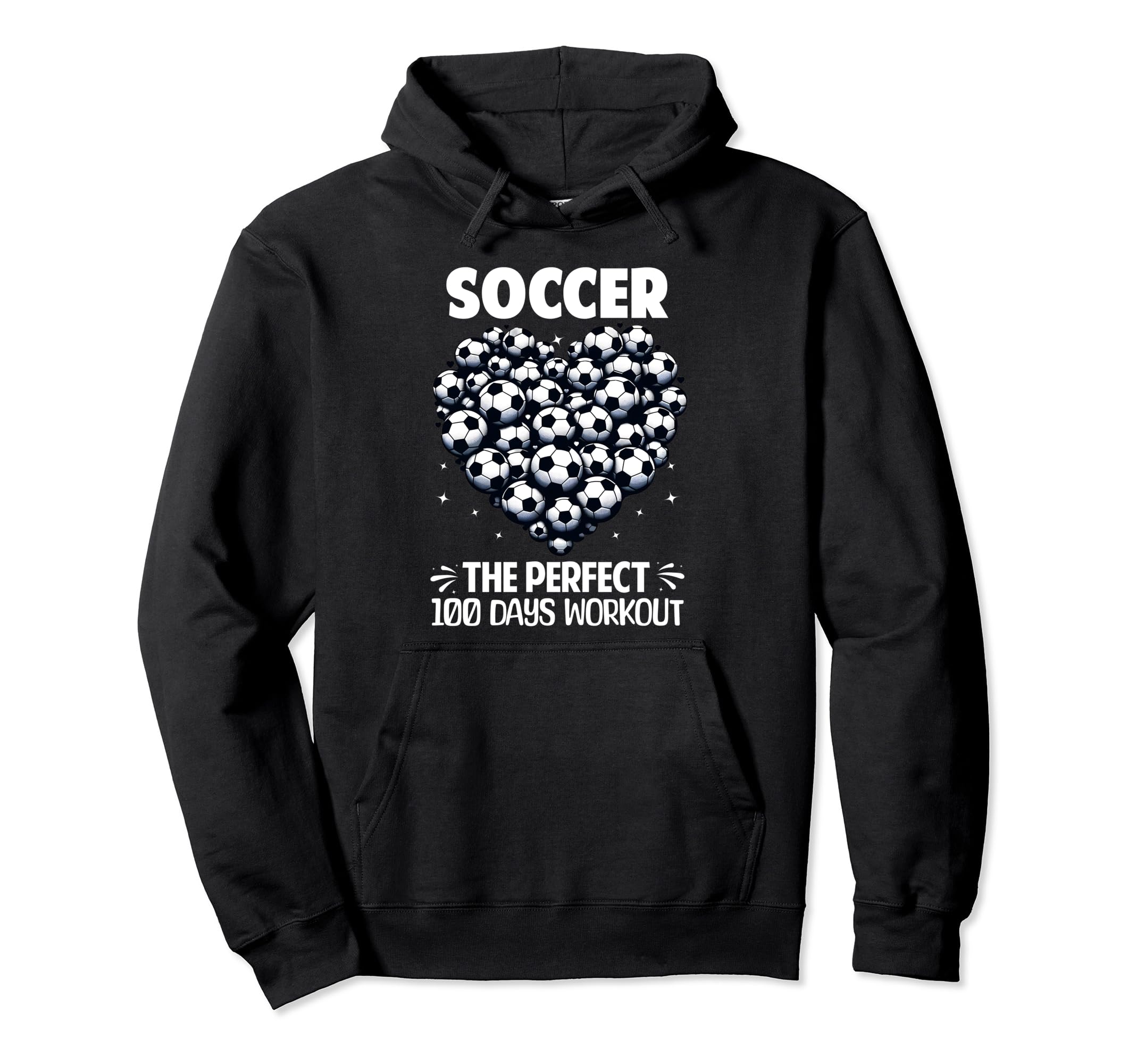 100 Days School Soccer Heart Love Hoodie - Fun Novelty Design for Adults