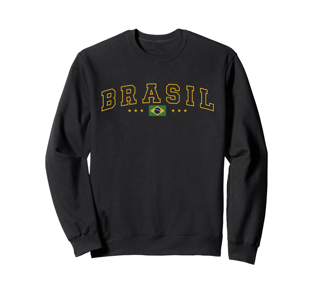 Brasil Flag College Brazil Sweatshirt - Streetwear Style Unisex