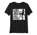 Womens Funny Life Is Better Soccer Tri T-Shirt - Trendy Graphic Unisex