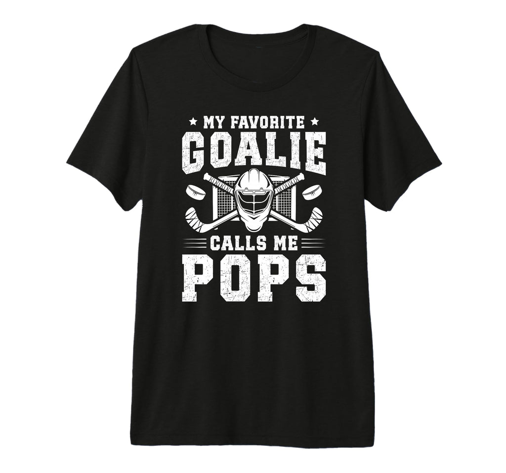 Mens Proud Hockey Goalie Pops Ice Hockey T-Shirt - Graphic Print Unisex