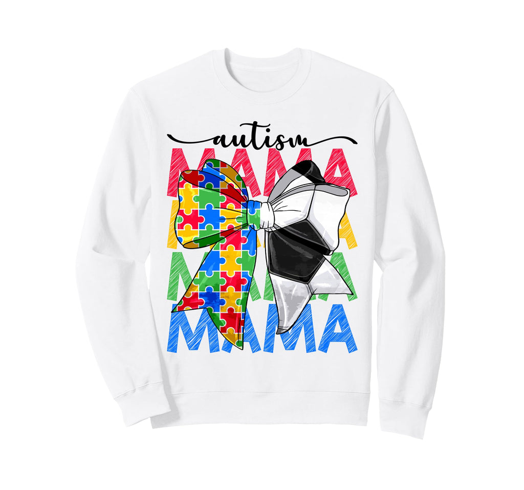 Autism Mama Autism Awareness Coquette Sweatshirt - Graphic Print Men Women