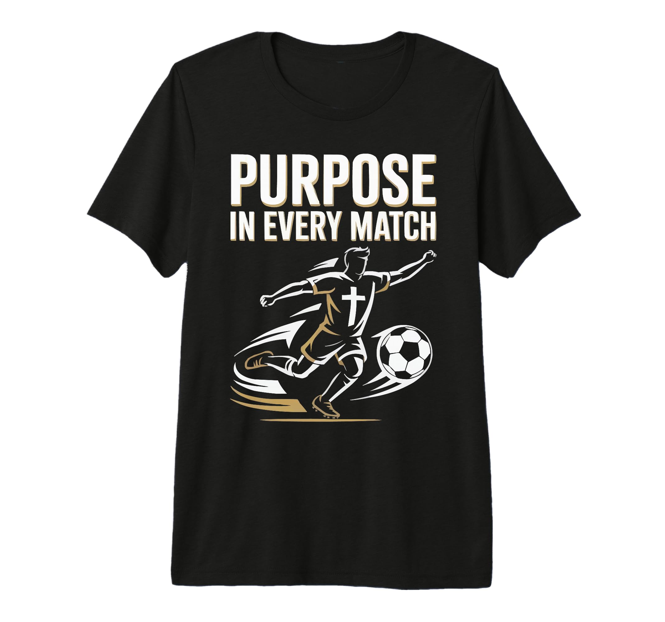 Christian Soccer Player Religious T-Shirt - Novelty Apparel for Adults