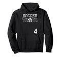 Number 4 Soccer Mom Mothers Day 4 Player Hoodie - Aesthetic Graphic Unisex