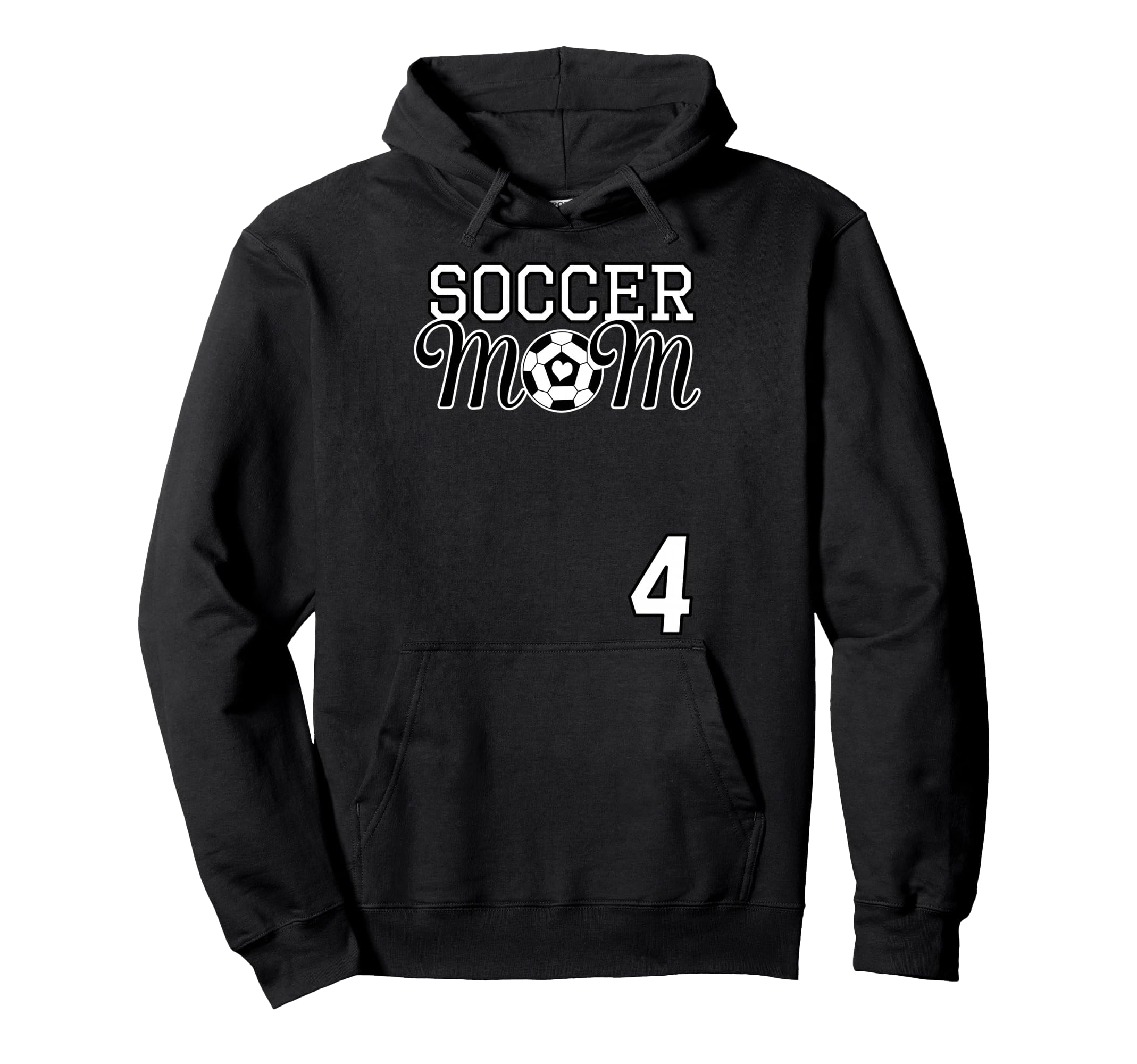 Number 4 Soccer Mom Mothers Day 4 Player Hoodie - Aesthetic Graphic Unisex