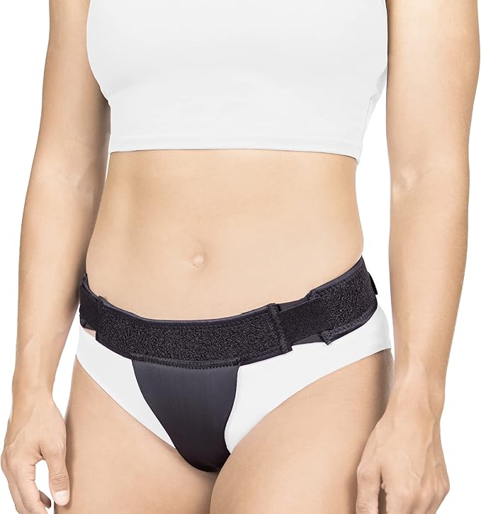 BraceAbility Pelvic Pro Support Belt - Patented, Original Prolapsed Uterus Brace for Women Treating Dropped Bladder, Uterine Prolapse, Vulvar Varicosities, Postpartum, Symphysis Pubis Dysfunction (L)