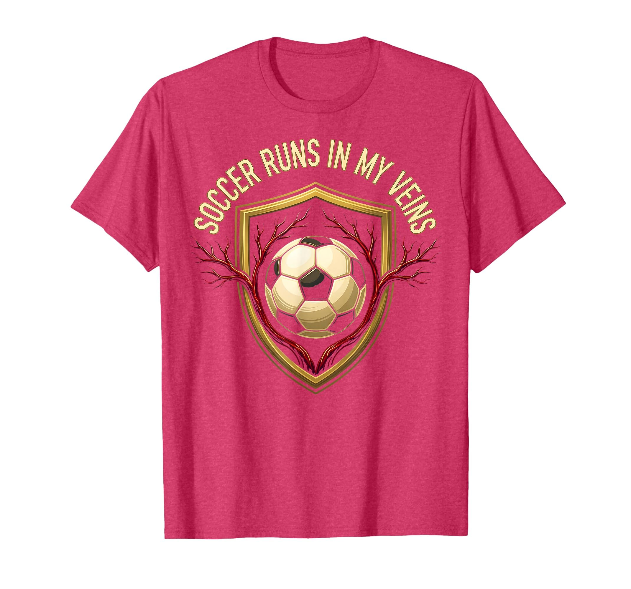 Soccer Runs My Veins Passionate Fan T-Shirt - Casual Everyday Wear Unisex