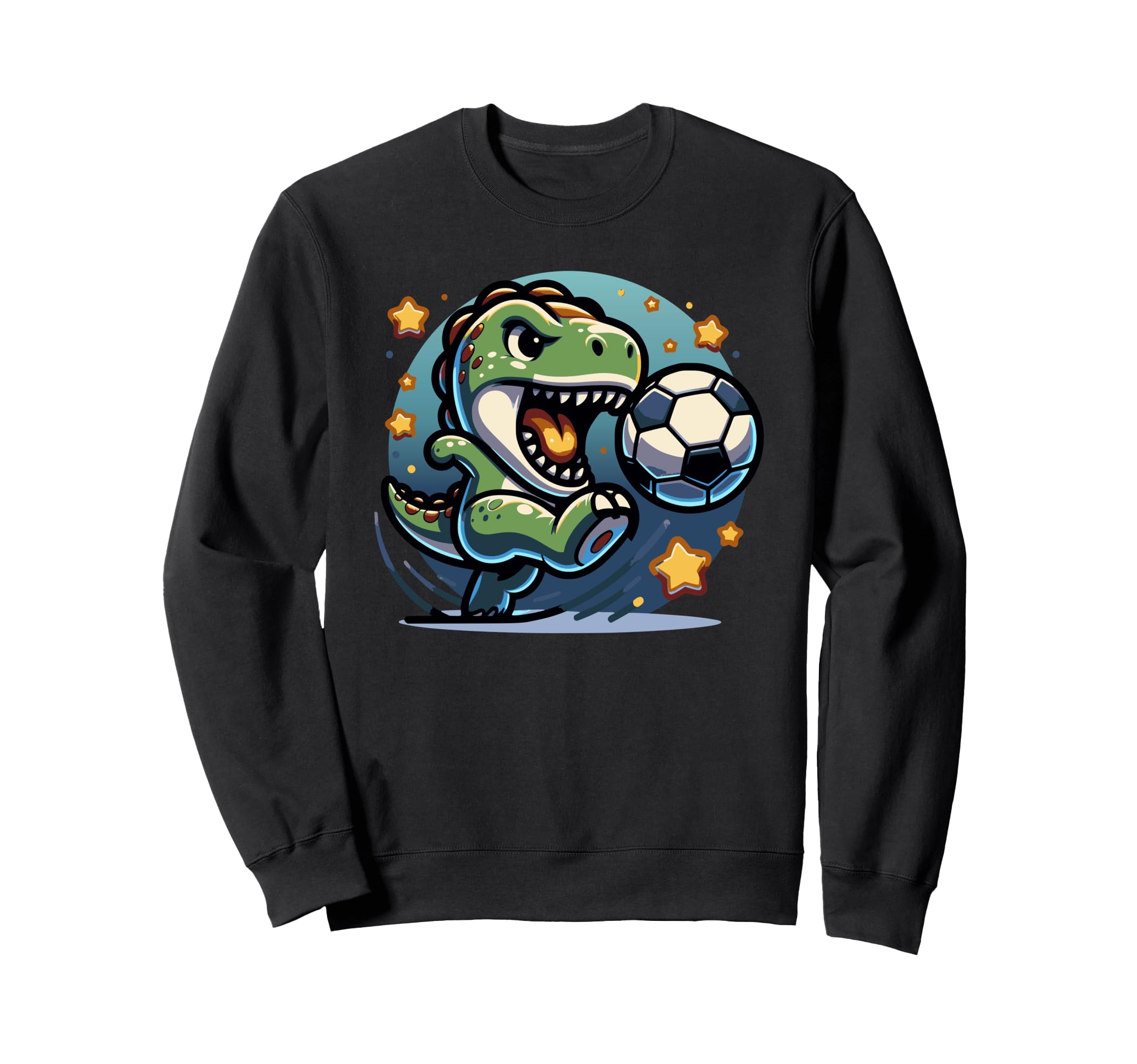 T Rex Dinosaur Kicking Soccer Ball Sweatshirt - Graphic Print Men Women