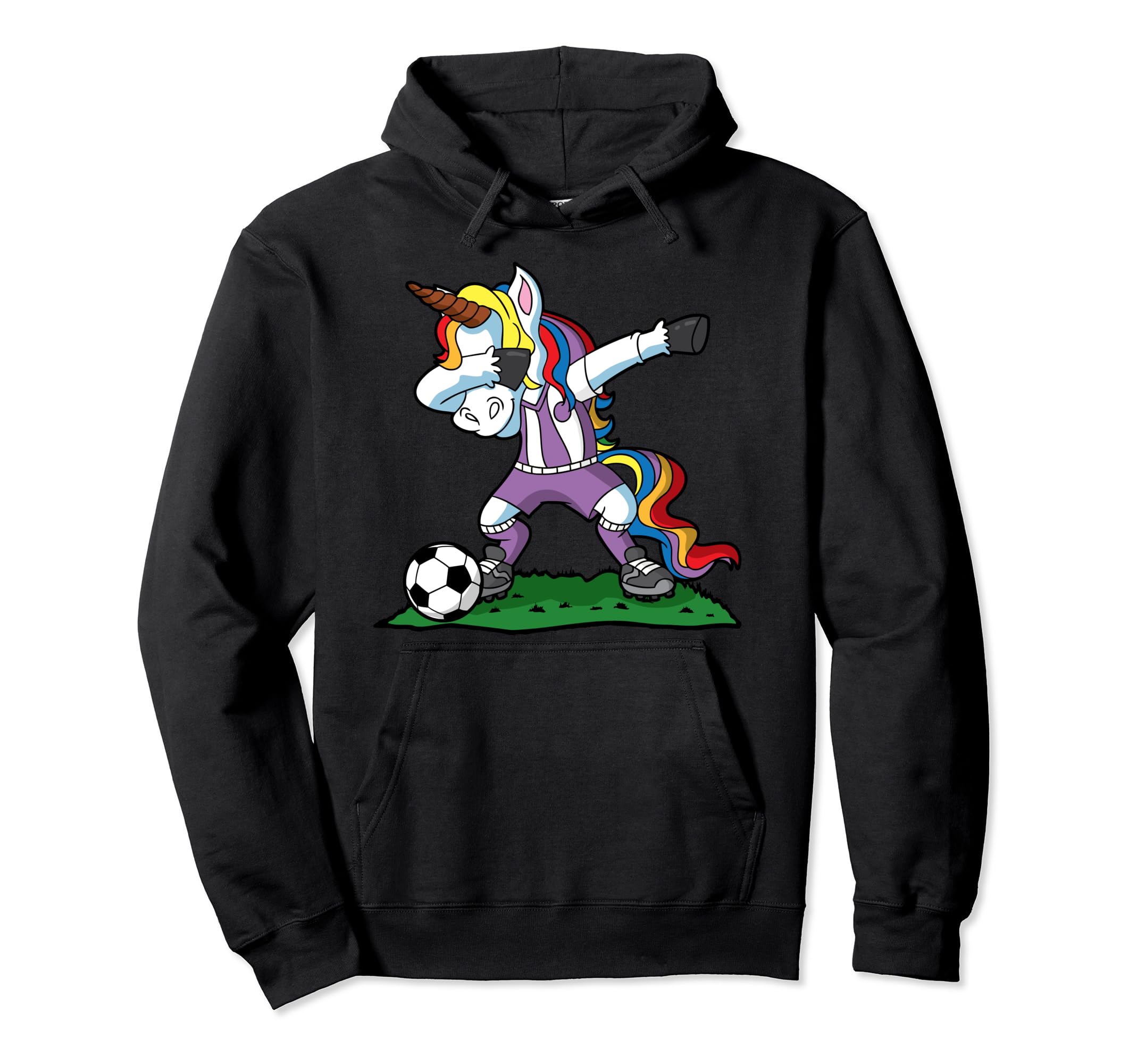 Dabbing Unicorn Soccer Team Coach Gift Hoodie - Fun Novelty Design Unisex