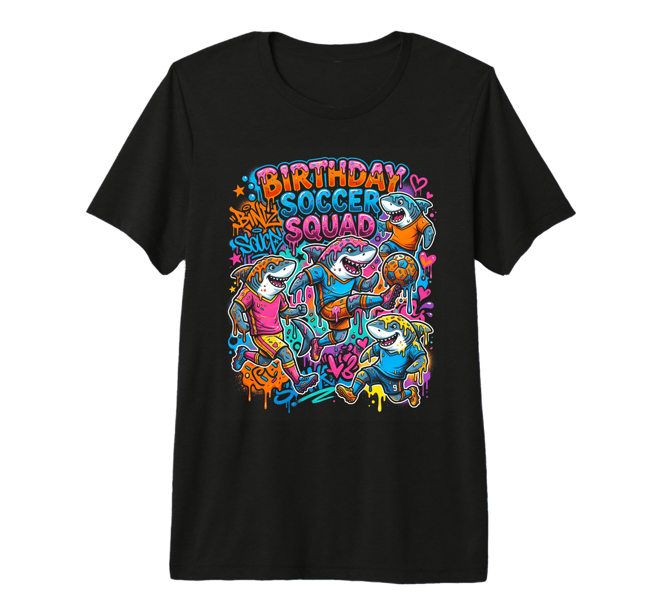 Funny Soccer Squad Sharks Team T-Shirt - Streetwear Style for Adults