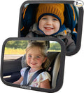 Funbliss Rear Facing Car Seat Mirrors - Shake-proof & Shatterproof Baby Car Mirror for Backseat - Clear Wide View, Easy Install, 2 Pack for Multiple Kids