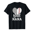 Ball Nana Grandma Heart Baseball T-Shirt - Aesthetic Graphic Men Women