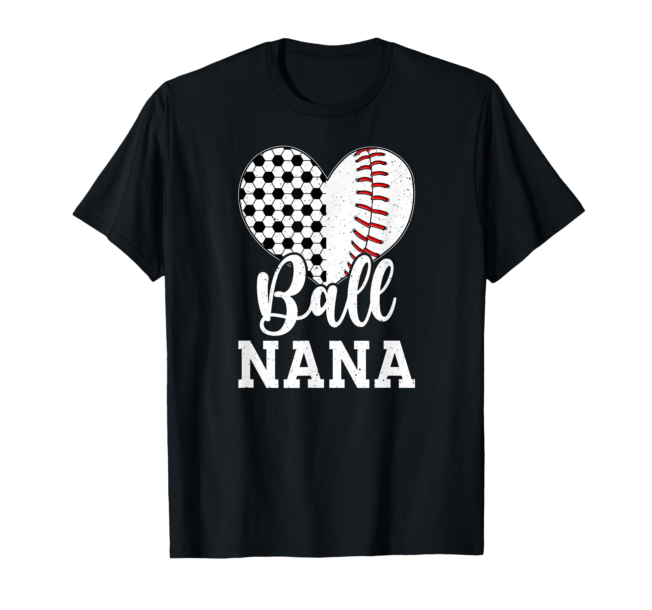 Ball Nana Grandma Heart Baseball T-Shirt - Aesthetic Graphic Men Women