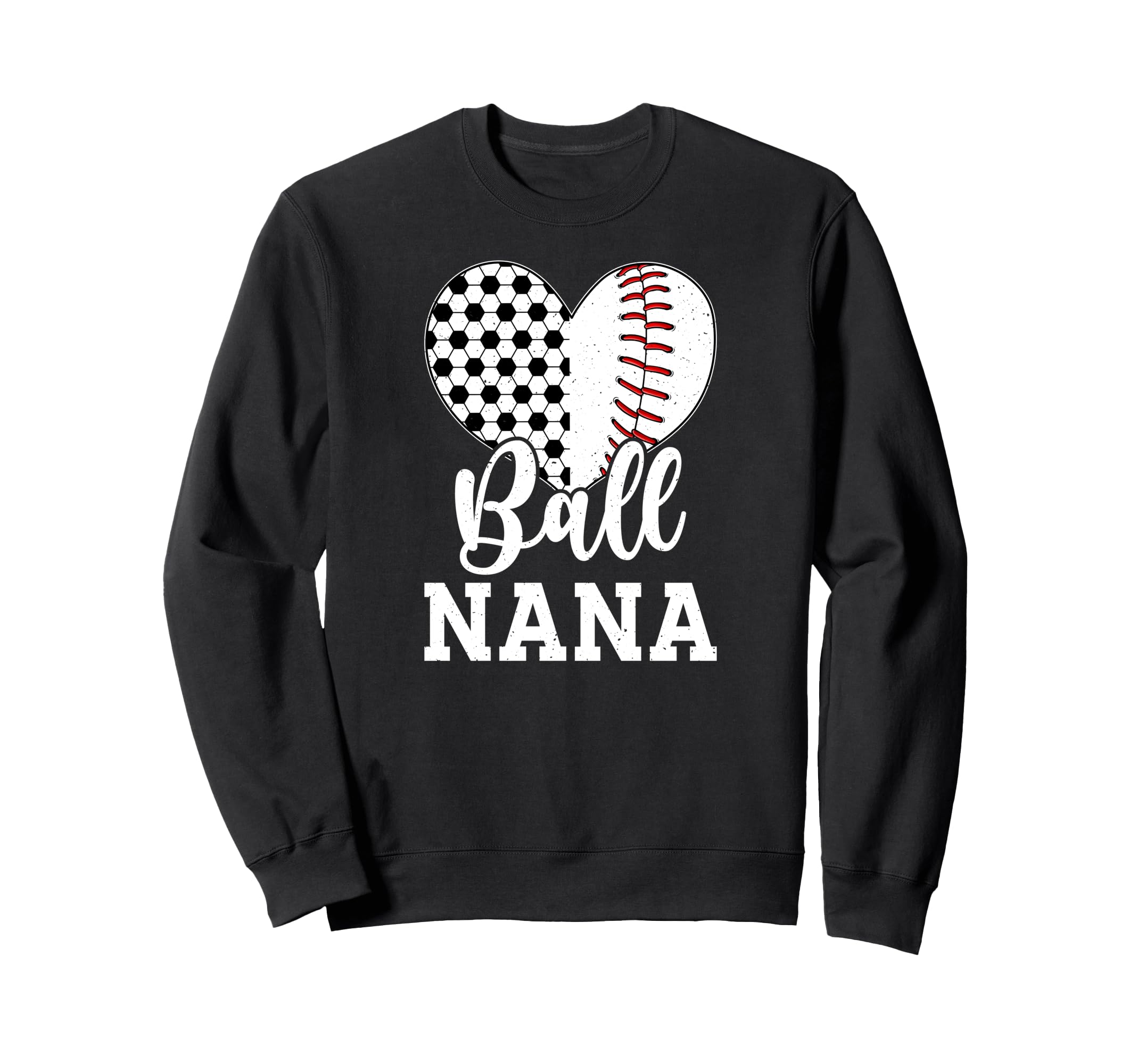 Ball Nana Grandma Heart Baseball Sweatshirt - Custom Art Print Men Women