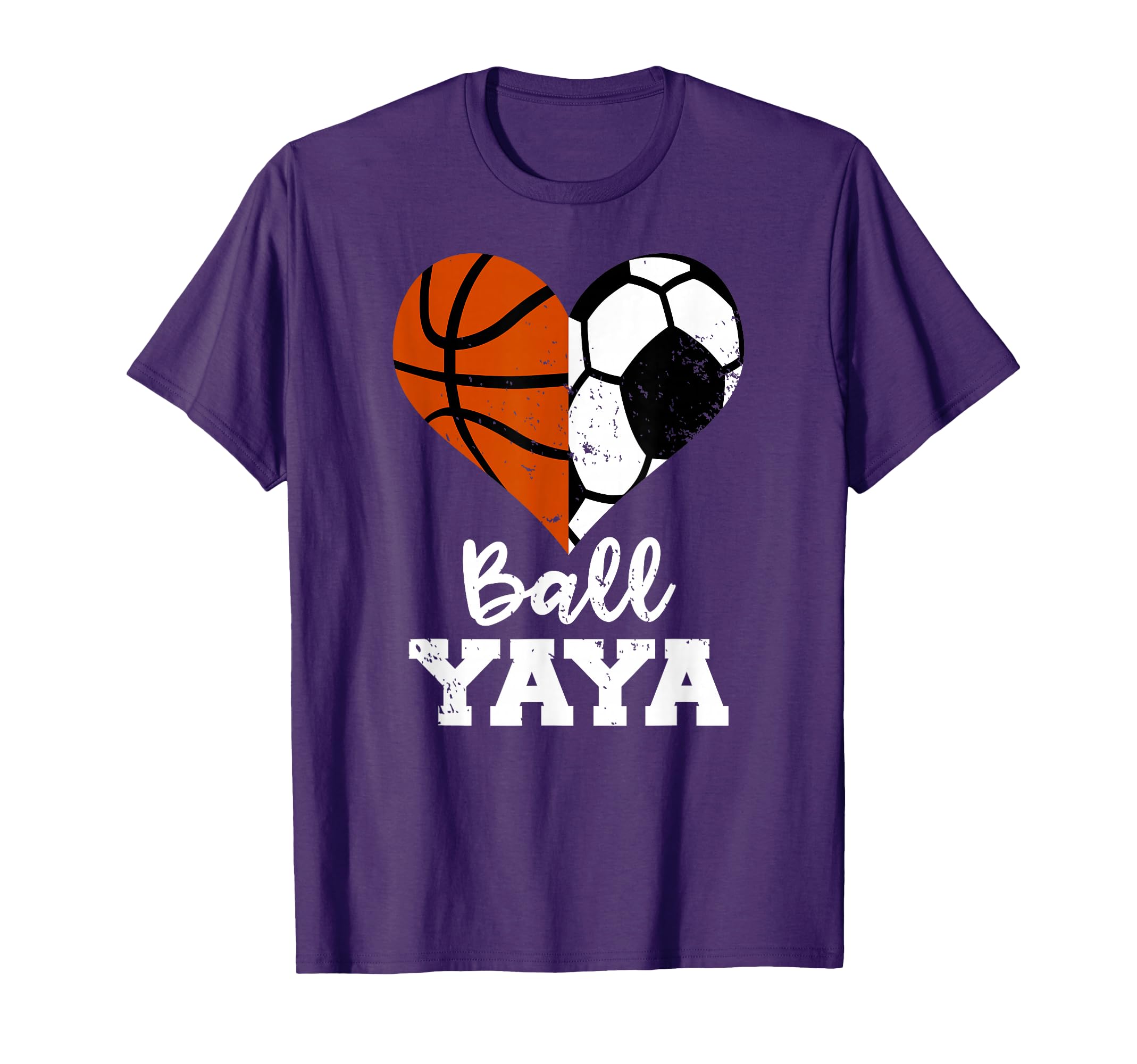 Ball Yaya Heart Funny Soccer Basketball T-Shirt - Unique Graphic Unisex