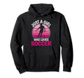 Just Who Loves Soccer Soccer Player Hoodie - Casual Everyday Wear Men Women