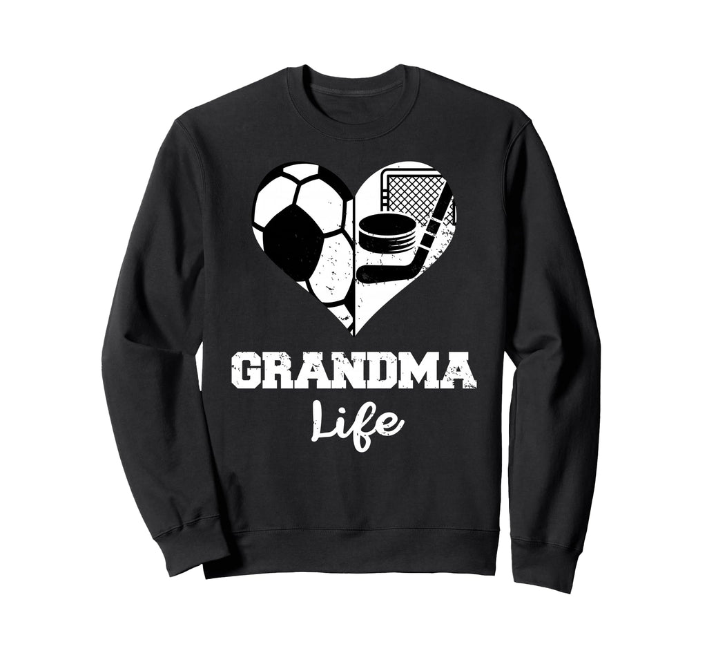 Grandma Life Heart Funny Soccer Sweatshirt - Aesthetic Graphic for Adults