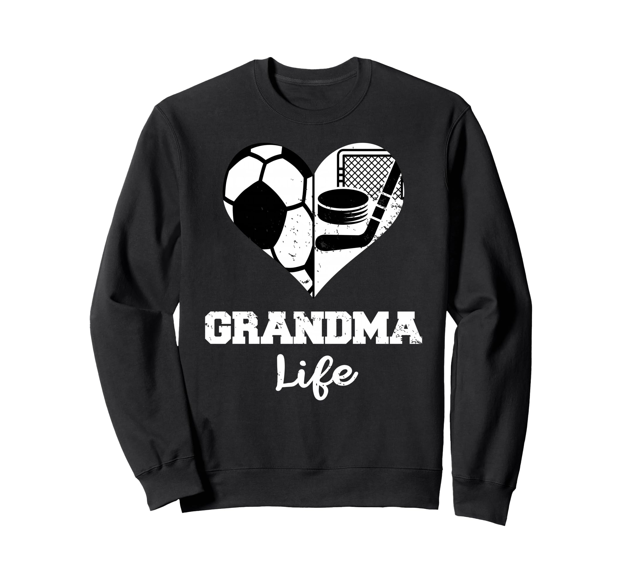 Grandma Life Heart Funny Soccer Sweatshirt - Aesthetic Graphic for Adults