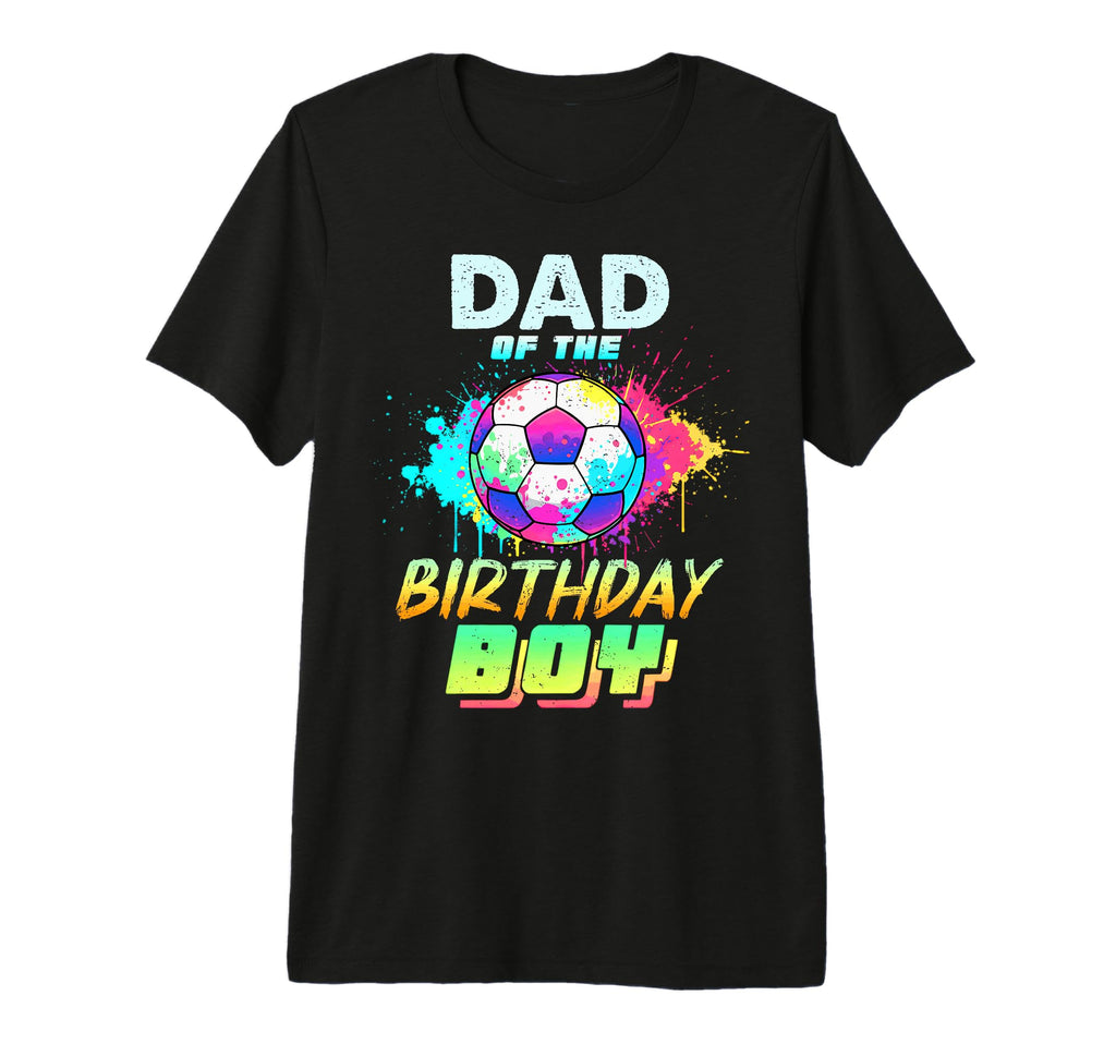 Dad Birthday Soccer Ball Colorful Tri T-Shirt - Custom Art Print Men Women