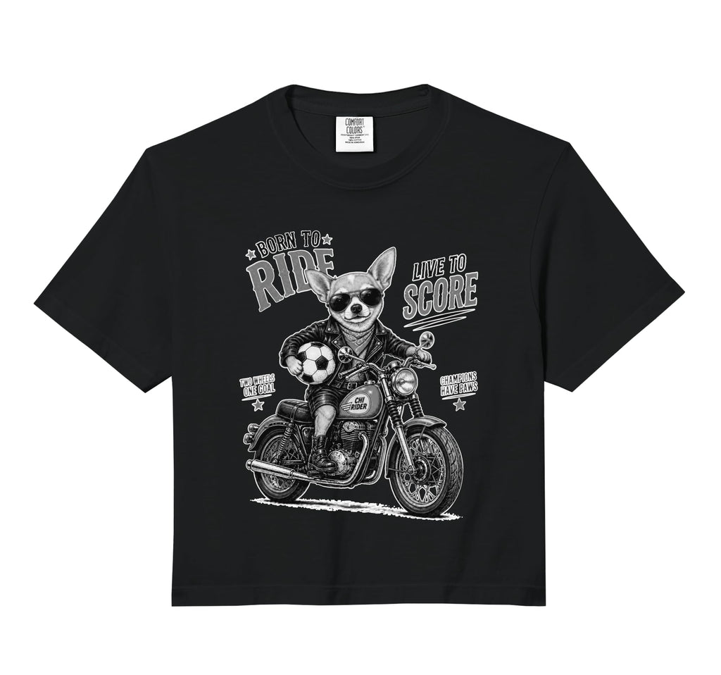 Chihuahua Motorbike Love Footbal T-Shirt - Fun Novelty Design Unisex