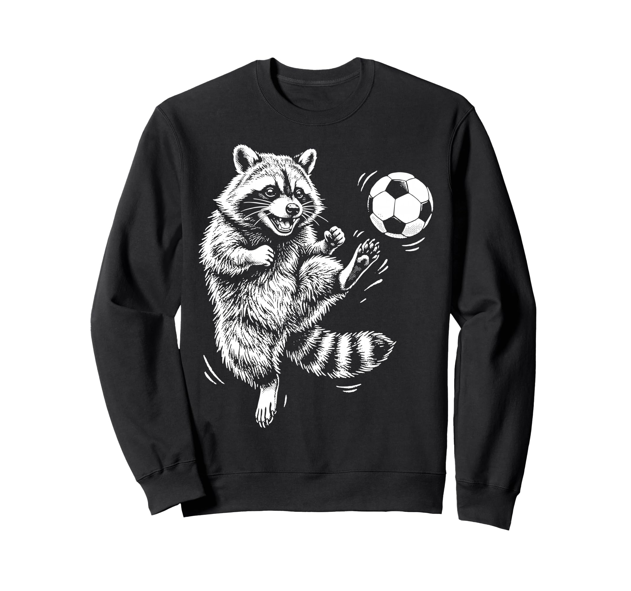 Raccoon Soccer Sports Athlete Sweatshirt - Custom Art Print for Adults