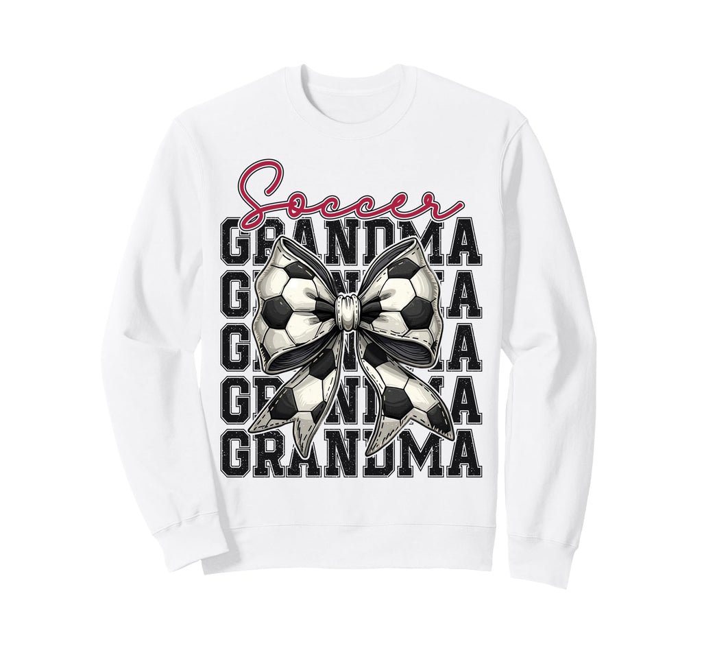 Soccer Grandma Funny Coquette Bow Sweatshirt - Minimalist Print for Adults