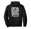 Eat Sleep Soccer Repeat Fantasy Sports Hoodie - Custom Art Print Men Women