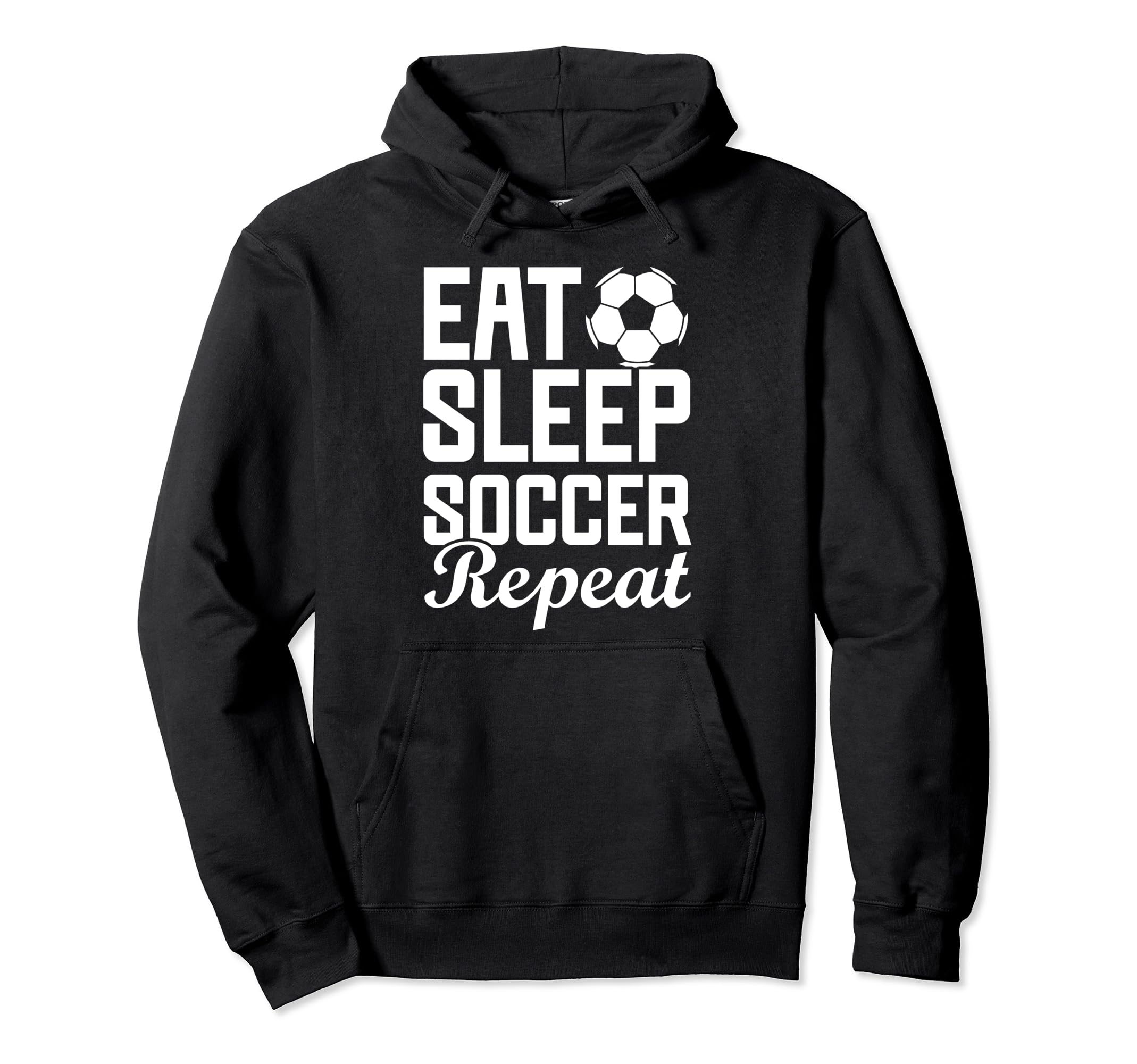 Eat Sleep Soccer Repeat Fantasy Sports Hoodie - Novelty Apparel for Adults