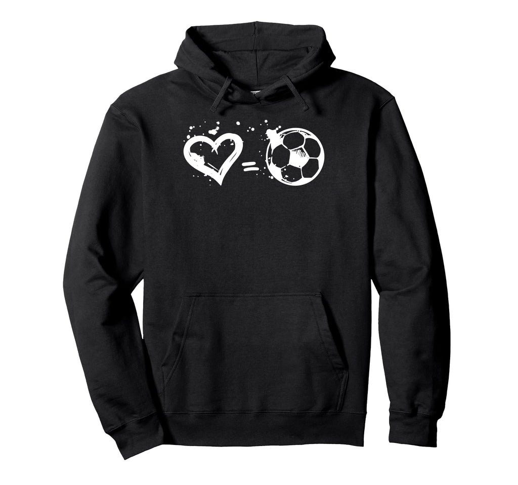 Great I Love Football I Love Soccer Heart Hoodie - Novelty Apparel Unisex