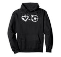 Great I Love Football I Love Soccer Heart Hoodie - Novelty Apparel Unisex