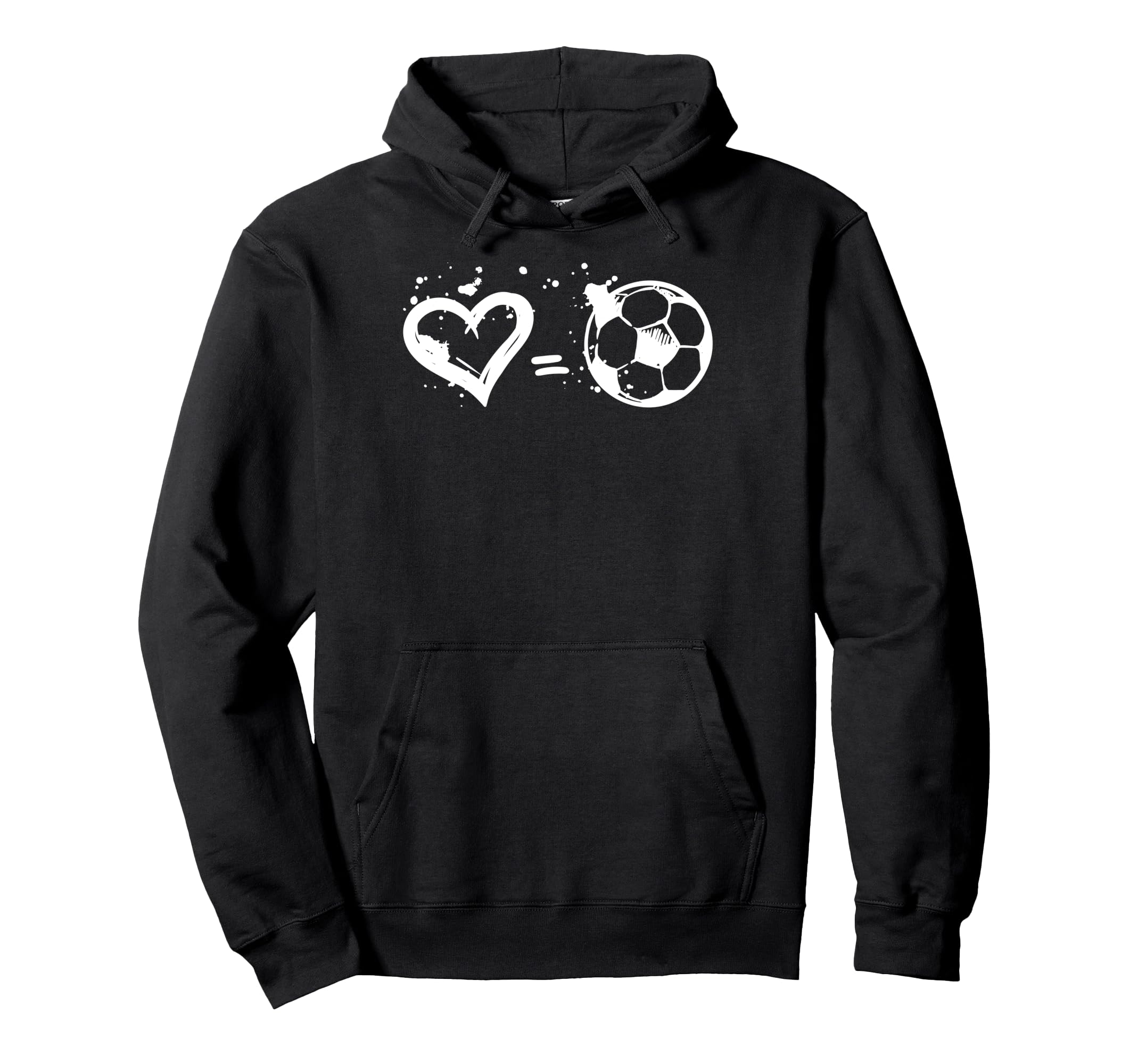Great I Love Football I Love Soccer Heart Hoodie - Novelty Apparel Unisex