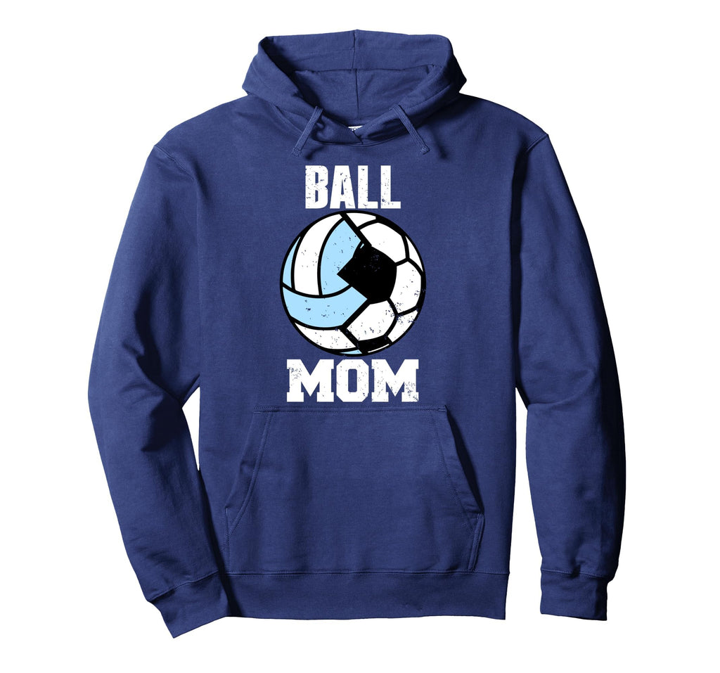Ball Mom Funny Soccer Volleyball Mom Hoodie - Graphic Print Men Women
