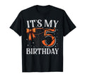 Its My Five 5 Birthday Basketball Bday T-Shirt - Graphic Print for Adults