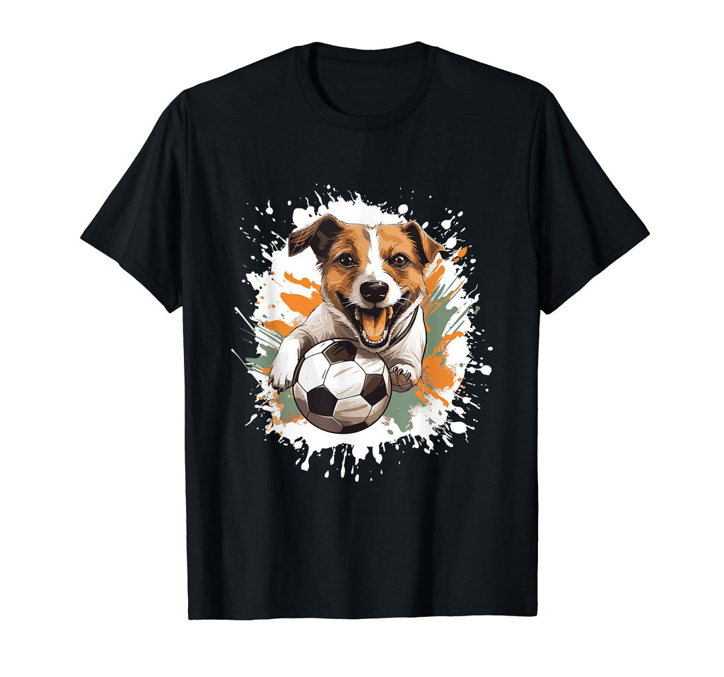 Jack Russel Terrier Dog Playing T-Shirt - Casual Everyday Wear Unisex
