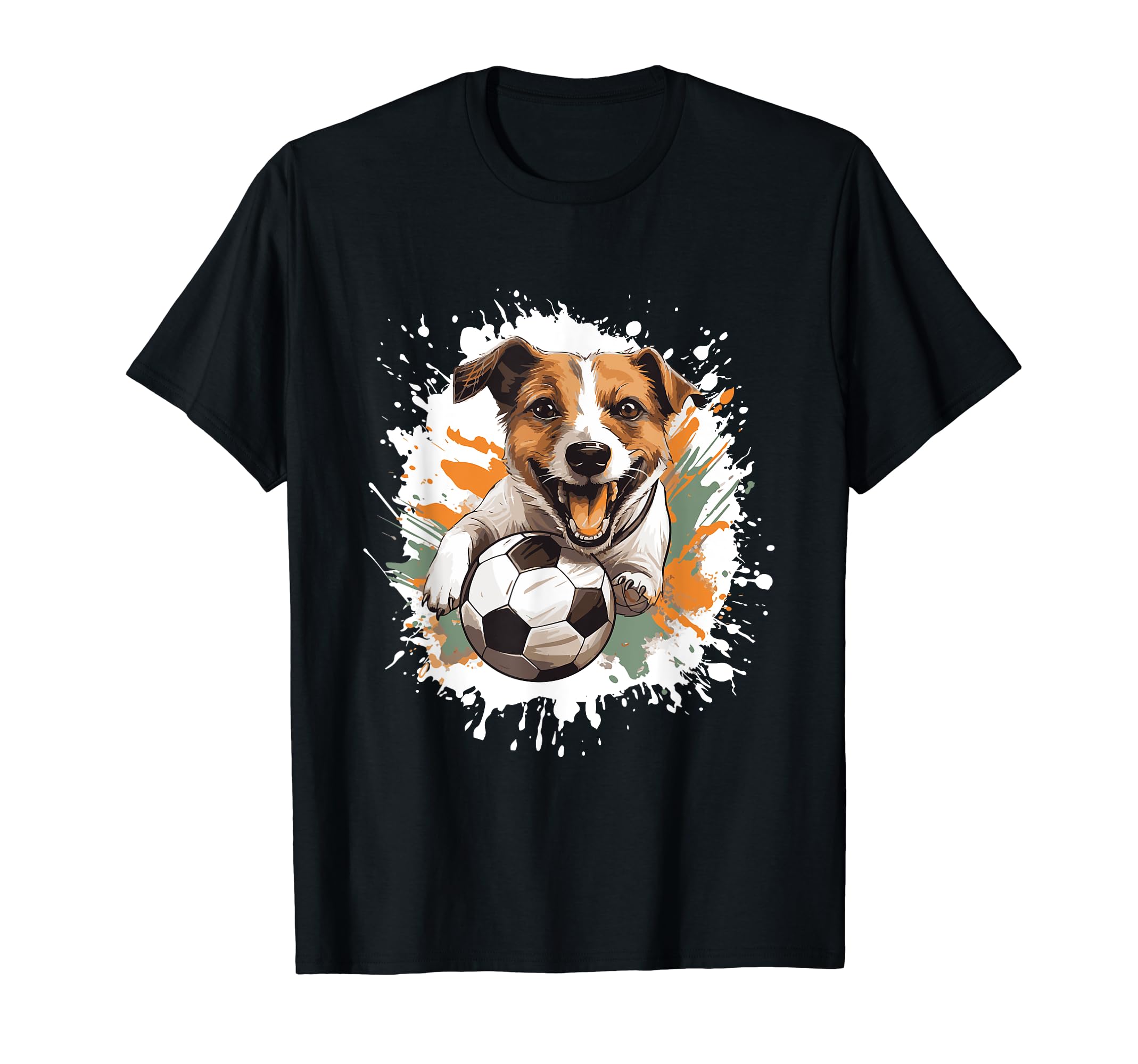 Jack Russel Terrier Dog Playing T-Shirt - Casual Everyday Wear Unisex