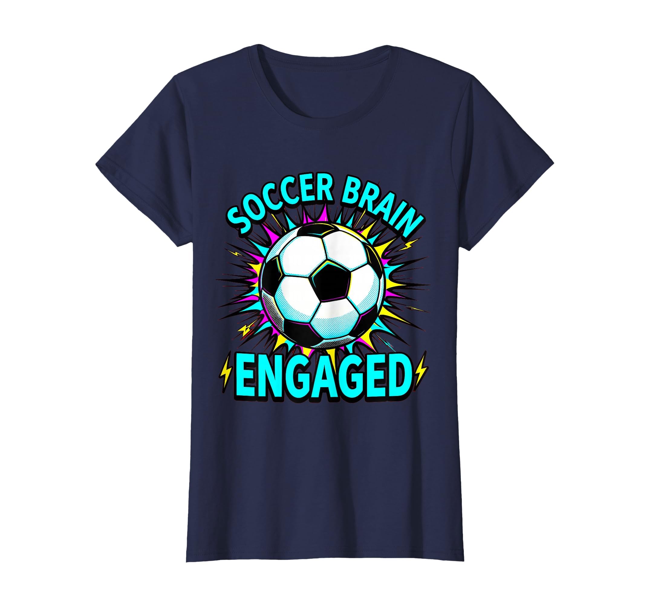 Soccer Brain Engaged Funny Soccer Ball T-Shirt - Novelty Apparel Men Women