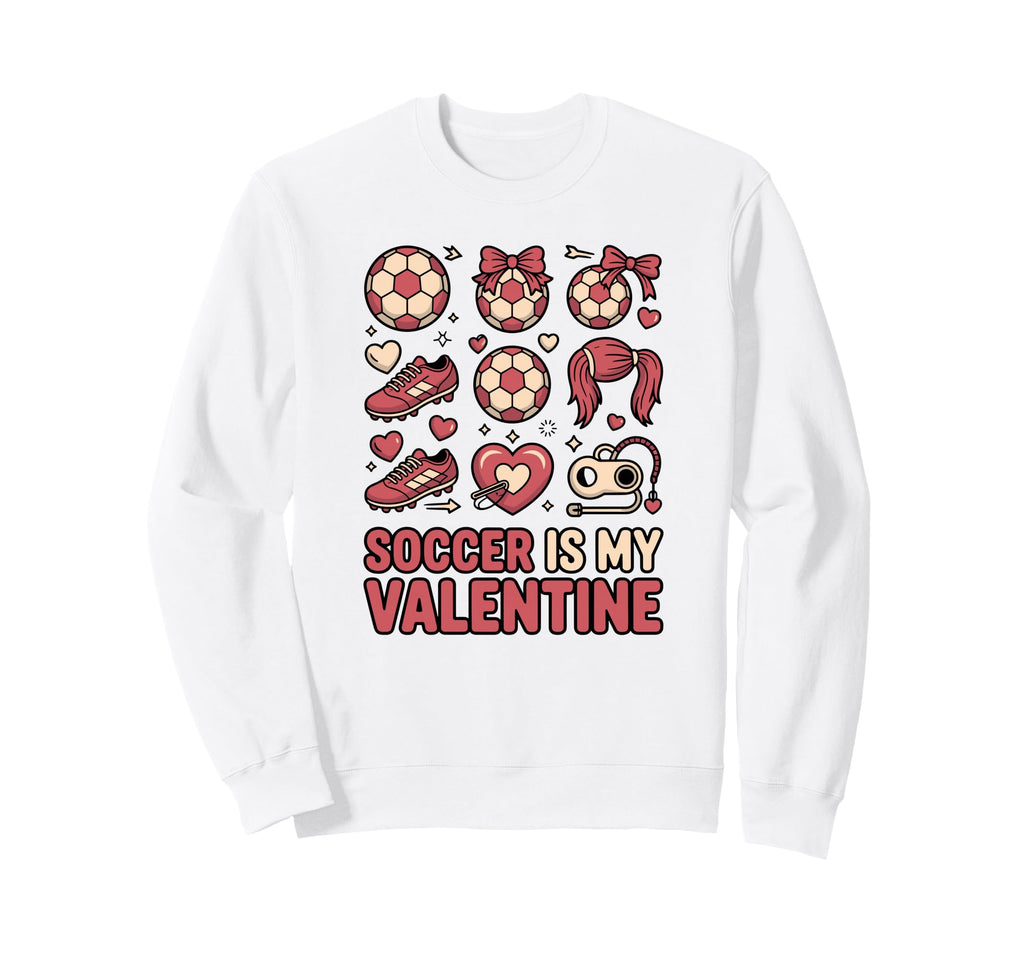 Soccer Is My Valentine Sporty Sweatshirt - Aesthetic Graphic Men Women