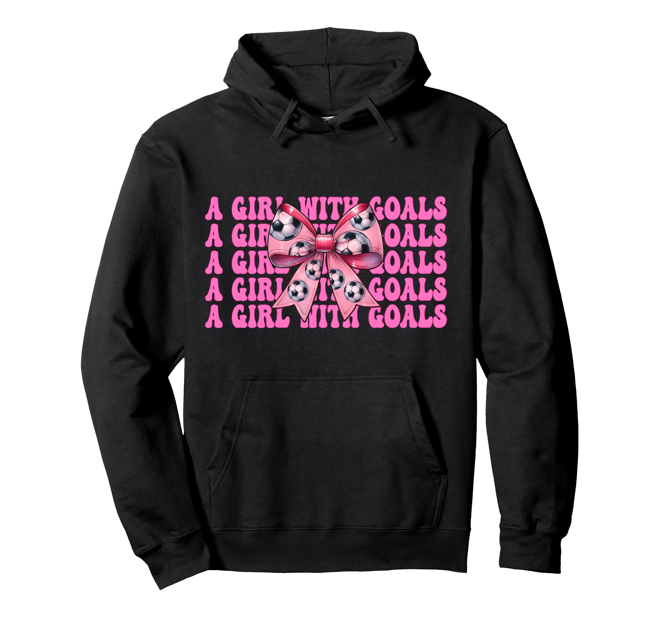 Goals Soccer Coquette Bow Hoodie - Streetwear Style Men Women