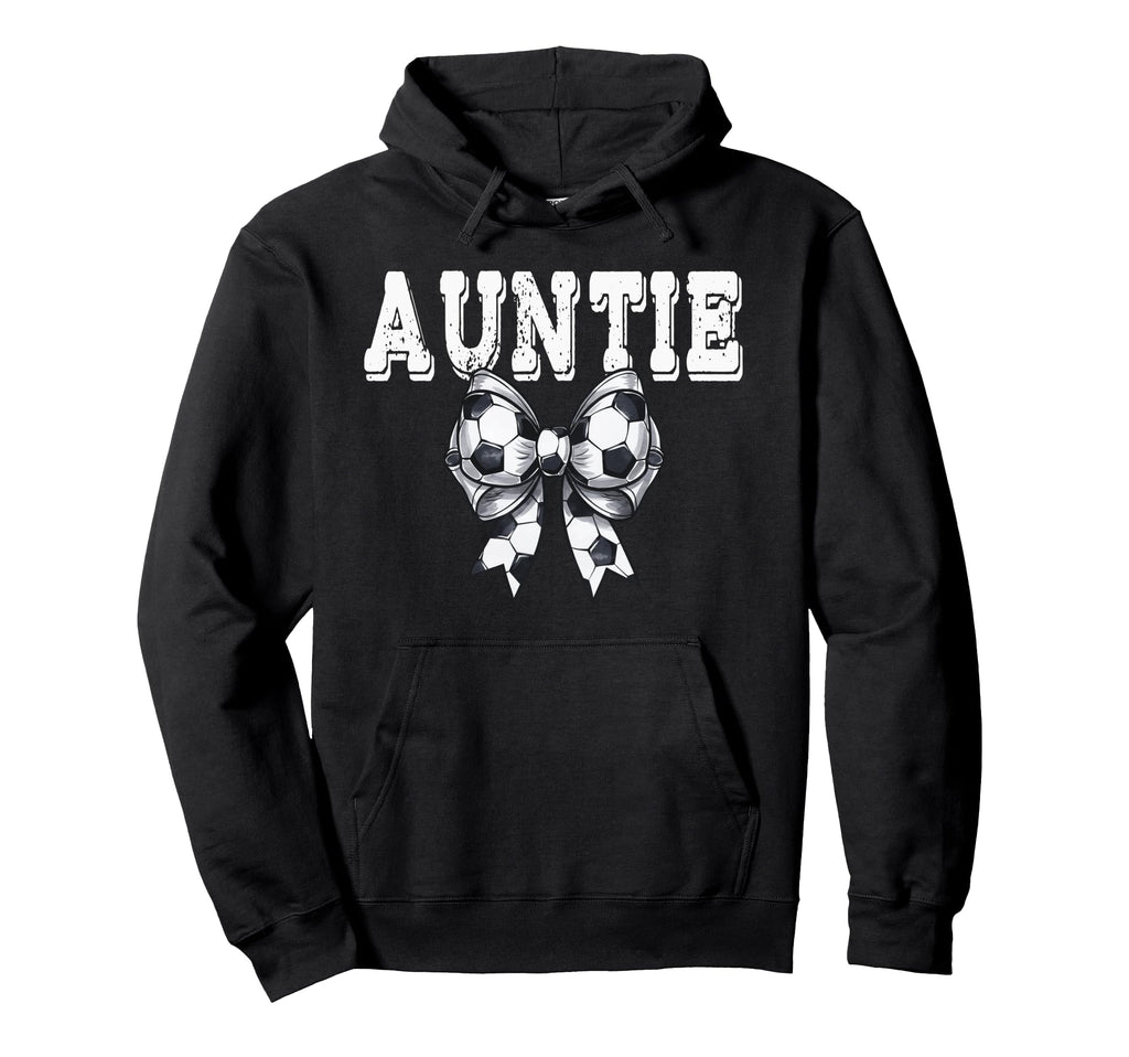 Coquette Soccer Bow Mom Auntie Grandma Hoodie - Graphic Print for Adults